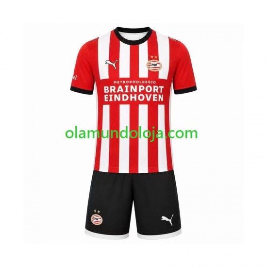 Camisola PSV Eindhoven Criança Equipamento Primeiro 2026-2027 Manga Curta